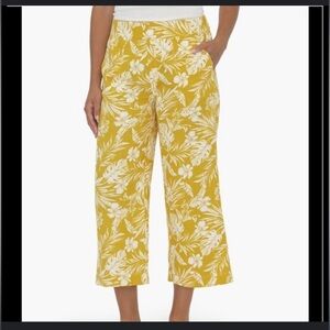 KUT from The Kloth Yellow Estelle Wide Leg Culottes Pants Sz M